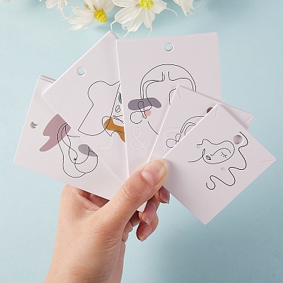 100Pcs 5 Style Cardboard Jewelry Display Cards CDIS-SZ0001-20-1