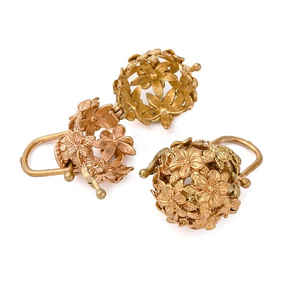 Brass Hollow Cage Pendants KK-P094-14-1