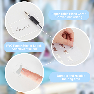 8 Sheets 4 Styles PVC Waterproof Self-Adhesive Sticker STIC-OC0001-13B-1