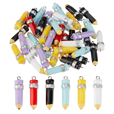 40Pcs Opaque Resin Pendants RESI-ME0001-42-1