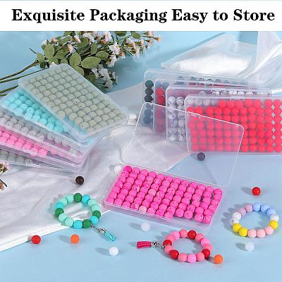 80Pcs Round Silicone Focal Beads SIL-SZ0001-24-23-1
