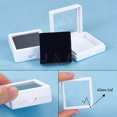 Square Plastic Loose Diamond Gemstone Storage Boxes CON-WH0095-25A-1