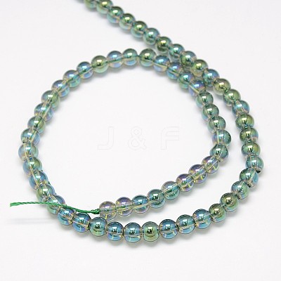 Electroplate Crystal Glass Round Beads Strands LS-EGLA-F037-6mm-A04-1