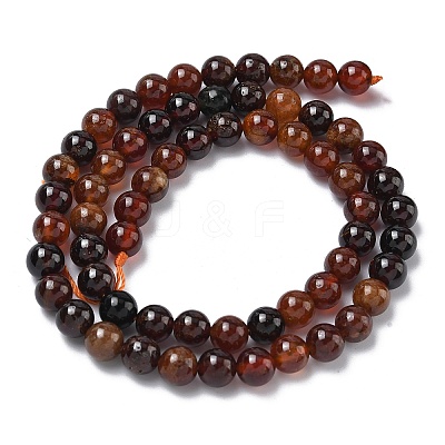 Natural Africa Orange Garnet Beads Strands G-K365-F01-6mm-1