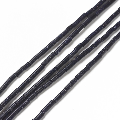 Synthetic Blue Goldstone Beads Strands G-B004-A03-1