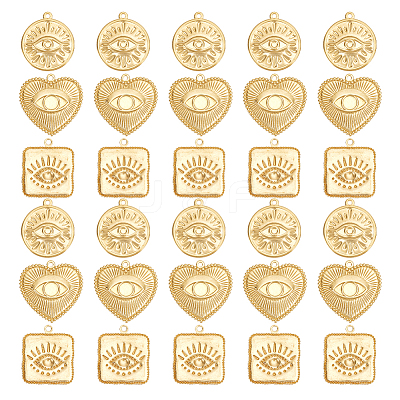 30Pcs 3 Style Brass Pendants KK-DC0001-56-1