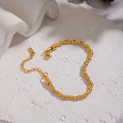 304 Stainless Steel Singapore Chain Bracelets for Women AF5599-1-1