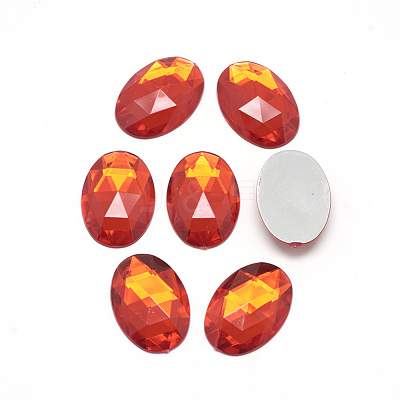 Acrylic Rhinestone Flat Back Cabochons GACR-Q011-30x40-M-1