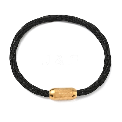 304 Stainless Steel with Polyester Metallic Cord Bracelets for Women BJEW-Z145-01G-26-1