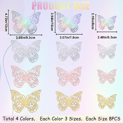 8 Sets 4 Colors PET Mirror Wall Stickers DIY-CP0009-15B-1
