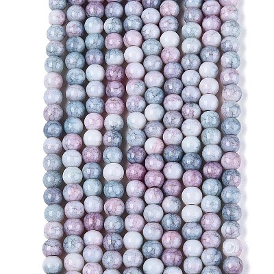Ombre Effect Opaque Crackle Glass Beads Strands GLAA-Q106-01A-A02-1