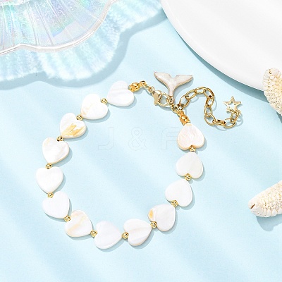 Shell Pearl Beaded Bracelets for Women BJEW-JB12424-1