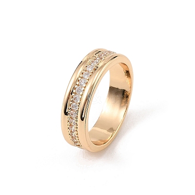 Brass Micro Pave Cubic Zirconia Finger Rings CU-CBA8D1E-03G-1