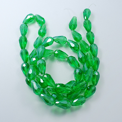 Electroplate Glass Beads Strands X-EGLA-R008-15x10mm-3-1