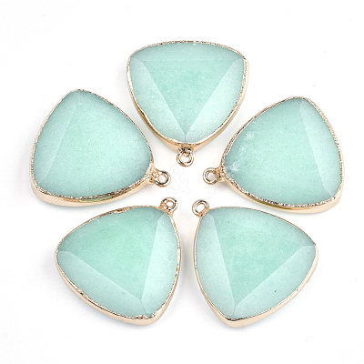 Electroplate Natural Amazonite Pendants X-G-S344-14E-1