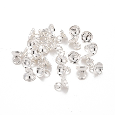 201 Stainless Steel Bead Cap Pendant Bails STAS-L244-27D-S-1
