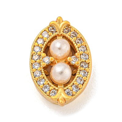 Brass Micro Pave Clear Cubic Zirconia Beads KK-Z072-10G-1
