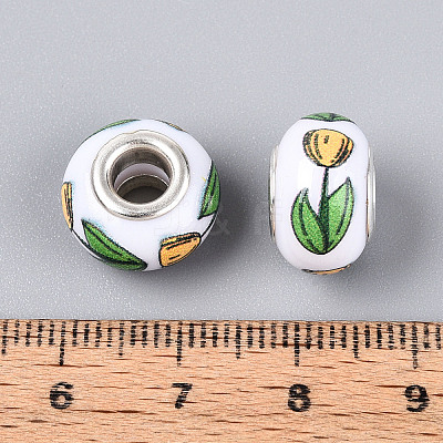 Opaque Resin European Beads RPDL-T004-01E-1