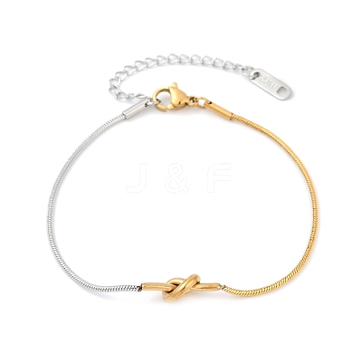 304 Stainless Steel Snake Chain Bracelets for Women BJEW-Z106-05GP-1