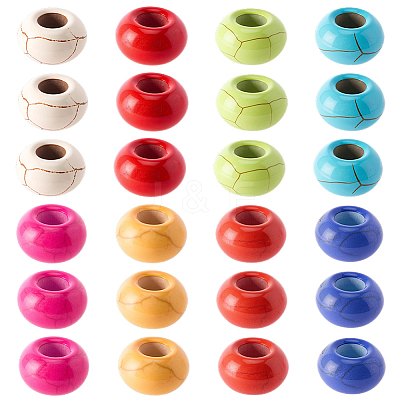80Pcs 8 Colors Dyed Synthetic Turquoise European Beads SPDL-SC0001-01-1