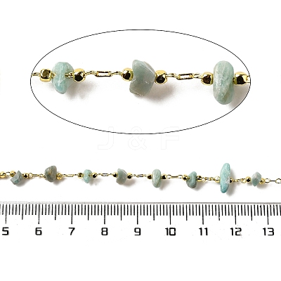 Handmade Natural Amazonite Chip Beaded Chains CHC-F020-10G-06-1