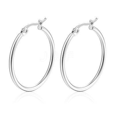 Non-Tarnish 304 Stainless Steel Hoop Earrings PW-WG89744-13-1