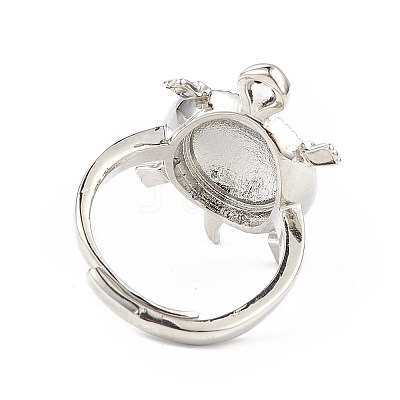 Cubic Zirconia Tortoise Adjustable Ring RJEW-L100-022P-1
