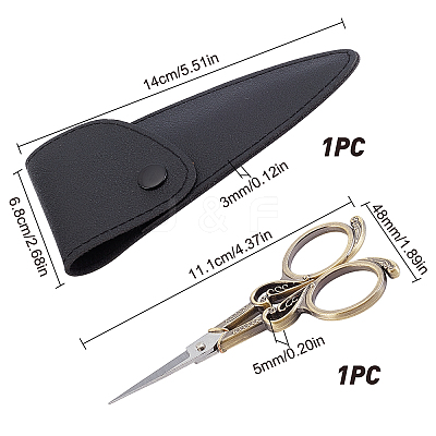 2Pcs 2 Style Stainless Steel Scissors TOOL-SC0001-32-1
