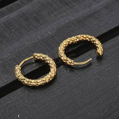 Ion Plating(IP) 304 Stainless Steel Grooved Hoop Earrings EJEW-M218-01A-G-1