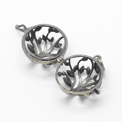 Brass Rack Plating Cage Pendants LS-KK-F722-43AB-RS-1