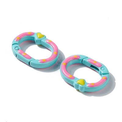 Spray Painted Alloy Spring Gate Rings X1-PALLOY-F293-04-1