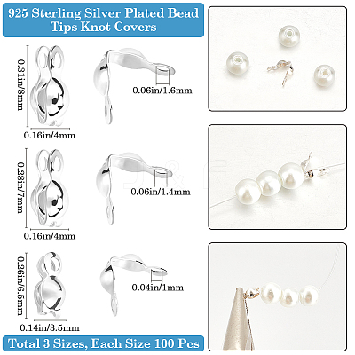 300Pcs 3 Styles Brass Bead Tips Knot Covers KK-BBC0015-89-1