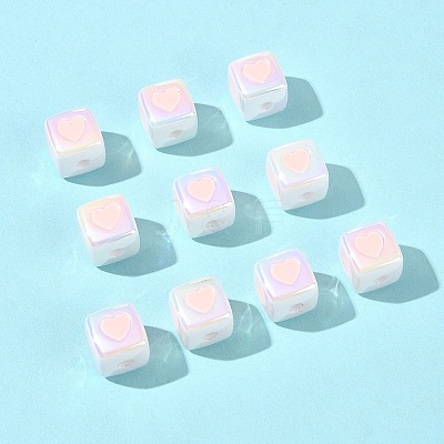 10Pcs Opaque Acrylic Enamel Beads ACRC-FS0001-02G-1