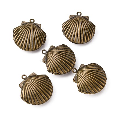 Brass Locket Pendants KK-C3007-AB-NF-1