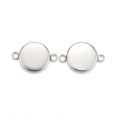 Tarnish Resistant 304 Stainless Steel Cabochon Connector Settings X-STAS-G127-14-10mm-P-1