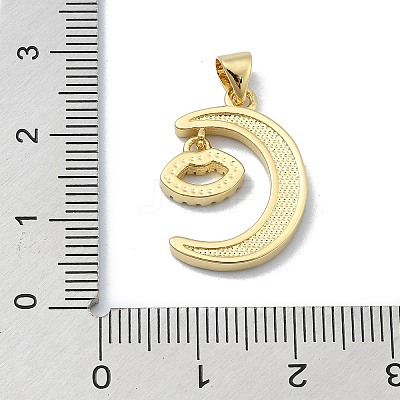 Brass Micro Pave Clear Cubic Zirconia Pendants KK-A221-18E-G-1