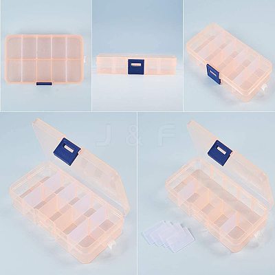 Rectangle Plastic Bead Storage Containers CON-PH0001-14-1