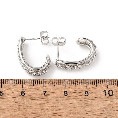 Brass Micro Pave Clear Cubic Zirconia Stud Earrings EJEW-B153-15P-1