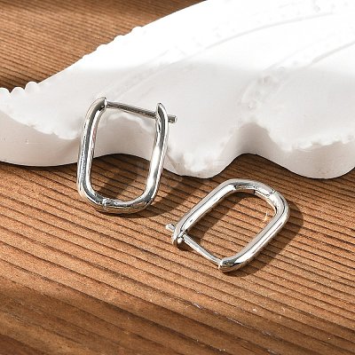 Brass Huggie Hoop Earrings LS-EJEW-P189-01P-1