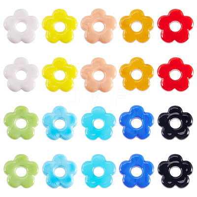 40Pcs 10 Colors Handmade Lampwork Beads LAMP-TA0001-65-1
