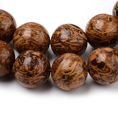 Natural Elephant Skin Jasper/Miriam Stone/Calligraphy Stone Beads Strands G-Q462-54-8mm-1