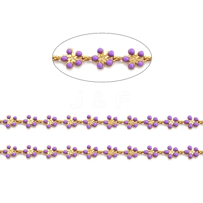 Golden Brass Enamel Link Chains CHC-H103-08I-G-1