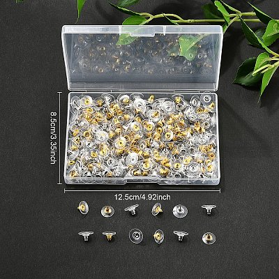 150Pairs 2 Colors Brass Bullet Clutch Bullet Clutch Earring Backs with Pad KK-YW0002-78-1