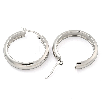 Tarnish Resistant 202 Stainless Steel Hoop Earrings EJEW-H003-38P-04-1