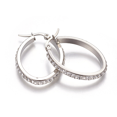 201 Stainless Steel Hoop Earrings LS-EJEW-A055-08P-1