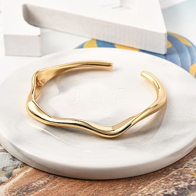 Brass Cuff Bangles BJEW-F482-05G-1