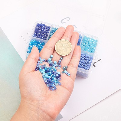 1 Box Mixed 6/0 Glass Seed Beads Round  Loose Spacer Beads SEED-X0050-4mm-04-1