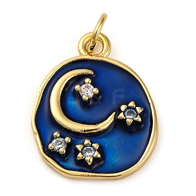 Brass Micro Pave Cubic Zirconia Pendants X-KK-K339-03A-G-1