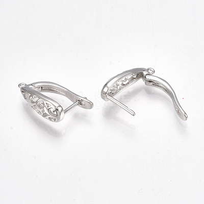 Brass Hoop Earring Findings X-KK-S350-070P-1