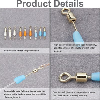 225Pcs 9 Style Brass Fishing Rolling Bearing Connector FIND-FH0003-27-1